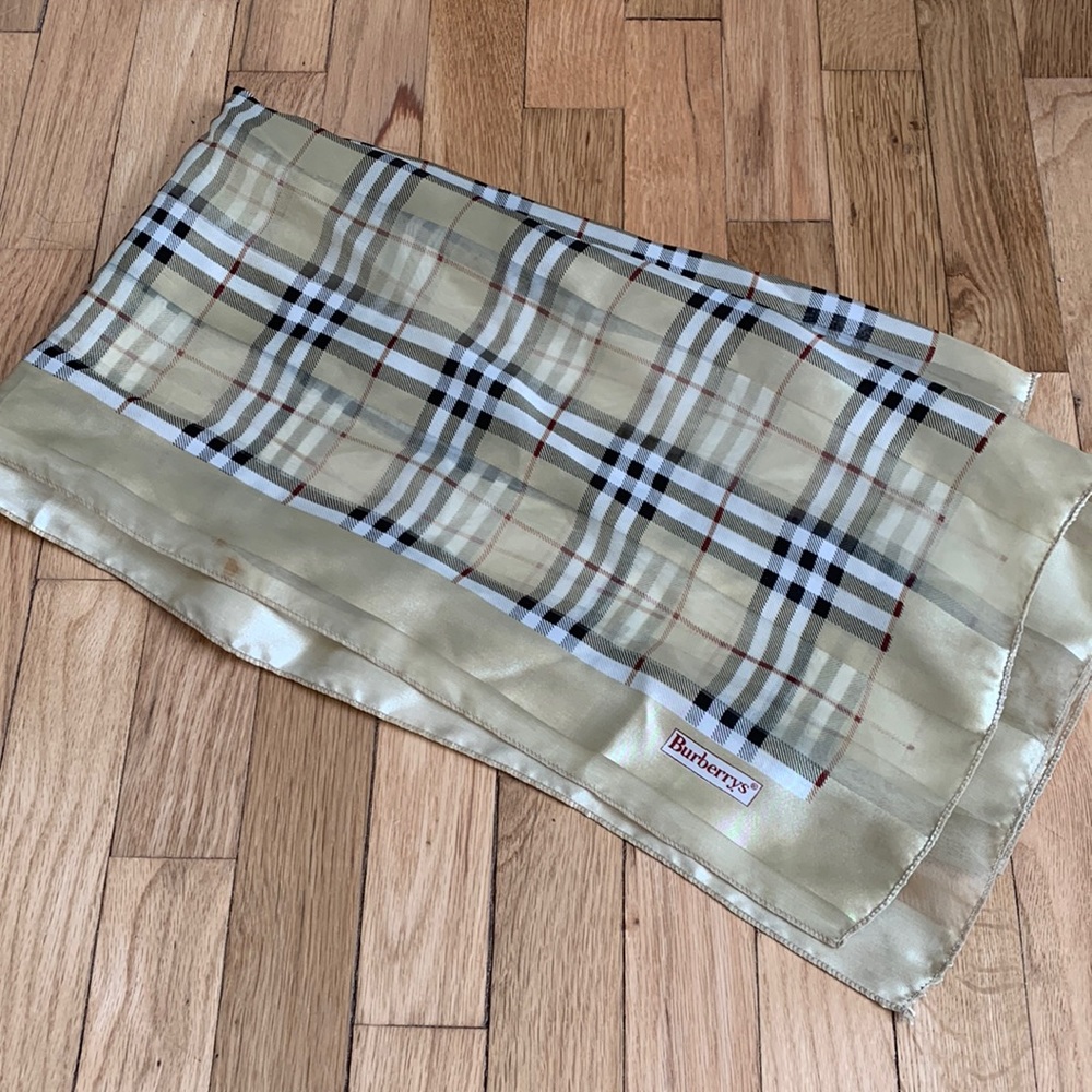 Vintage Burberry’s Classic Pattern Satin Scarf